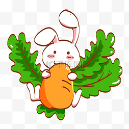 小可爱图片_卡通吃萝卜兔子