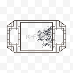 冰红茶标签图片_江南园林建筑古风窗户