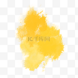 水彩黄色墨迹元素