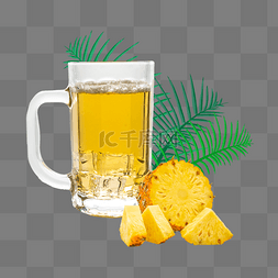 夏日冰啤图片_加冰啤酒菠萝
