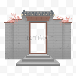 中式建筑墙图片_中式建筑古门墙