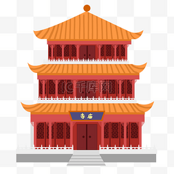 寺庙图片_扁平化寺庙建筑