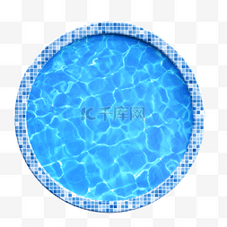 噴水池筆刷图片_蓝色水池