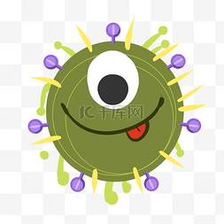 单眼图片_细菌单眼卡通插画