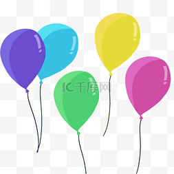彩色气球图片_彩色儿童节手绘气球装饰