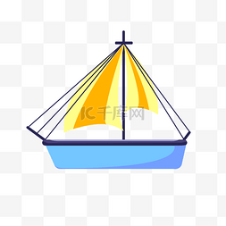 简单蓝色海洋帆船