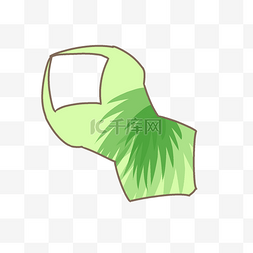 夏季绿色叶子图案泳衣