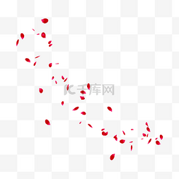 散落的纸片图片_红色漂浮散落玫瑰花瓣
