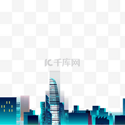 高楼概念图片_炫酷的科技城市概念插画