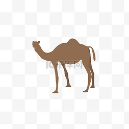 骆驼剪影卡通免抠素材