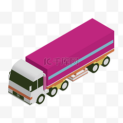 紫白色立体大货车