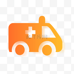 挂号医院图片_卡通橙色的救护车