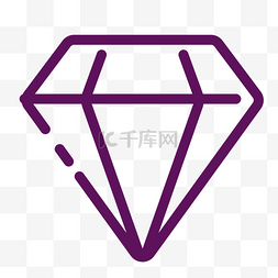 vi钻石图片_紫色几何创意钻石元素