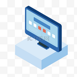 卡通电脑显示器图片_蓝色创意科技电脑元素