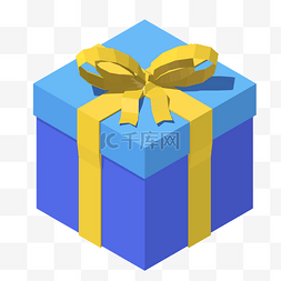 蓝色的盒子图片_卡通蓝色的生日礼盒