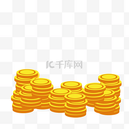 矢量钱币元素图片_矢量的黄色金币