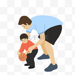 篮球亲子图片_亲子活动教孩子打篮球