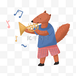 教育培训音乐培训狐狸吹乐器