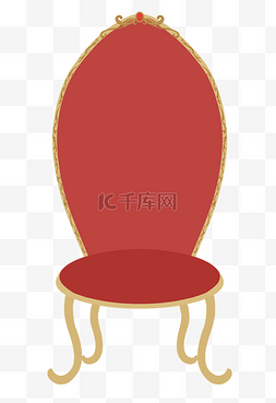 欧式红色靠椅插画