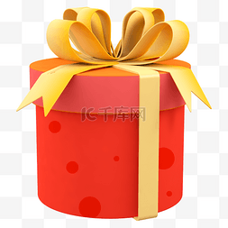 礼物盒礼品盒图片_立体精致桶形礼品盒大蝴蝶结元素