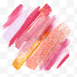 笔刷效果图片_粉色闪粉混色彩色抽象笔刷glitter