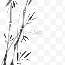黑白竹子图片_水墨装饰古风竹子竹叶