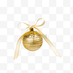 圣诞黄色蝴蝶结彩球