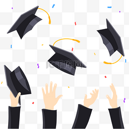 毕业季帽子图片_毕业季学生开心扔学士帽