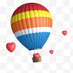 降落伞礼特图片_3d彩色热气球