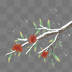 冬季大雪树木树枝