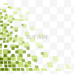 几何线条绿色图片_绿色方形抽象边框元素