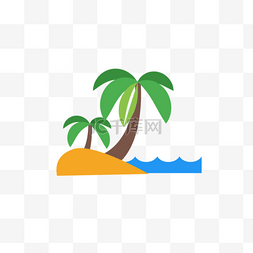 沙滩图片_椰树海滩图标