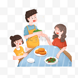 中秋节一家人团聚吃晚饭