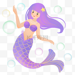 美人鱼装图片_海洋生物紫色美人鱼
