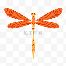 橘黄色的卡通蜻蜓