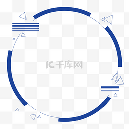 科技图片_蓝色科技漂浮三角圆形边框