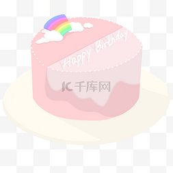 生日小清新粉红蛋糕