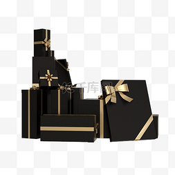 纸盒礼物图片_黑色精致方形礼盒