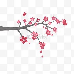 矢量图日式樱花花纹