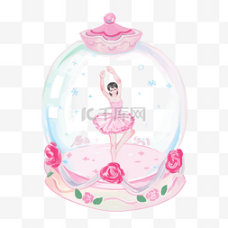 水晶球礼物粉色少女欧式芭蕾舞女