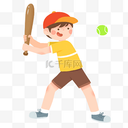 打棒球男孩锻炼运动