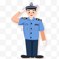 手绘卡通警察人物