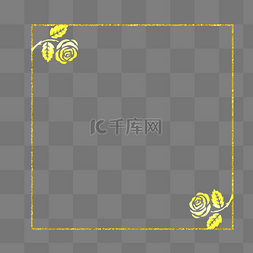 烫金金粉花朵边框