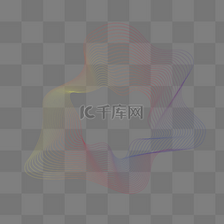 红黄蓝抽象不规则渐变线条