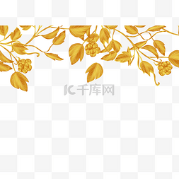 秋季金色树叶顶边