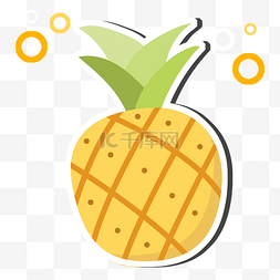 夏日卡通菠萝水果贴纸