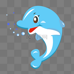 可爱动物海豚图片_可爱蓝色海豚