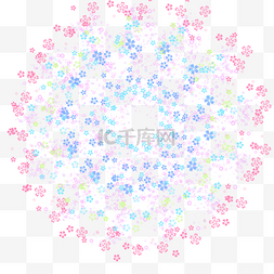 彩色花朵环形图案