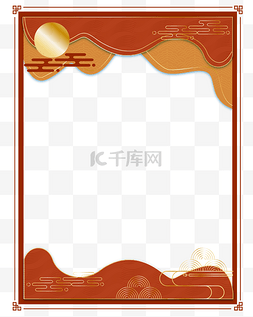 传统背景元素图片_喜庆中秋团圆手绘中式传统花纹海