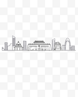 北京标志城市线条